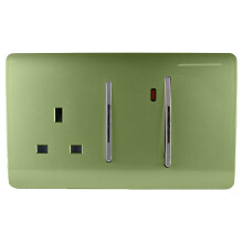 Trendi 45 A Cooker Switch & Plug Socket Inc Neon Insert Moss Green
