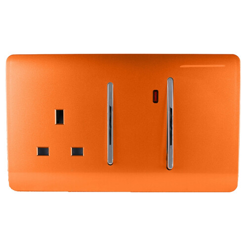 Trendi Switch Trendi 45 A Cooker Switch & Plug Socket Inc Neon Insert Orange