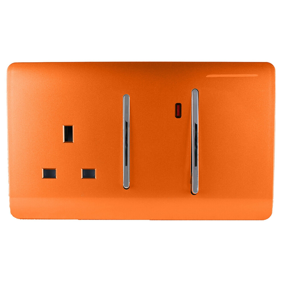 Trendi Switch Orange Trendi A Cooker Switch & Plug Socket Inc Neon Insert Size 45