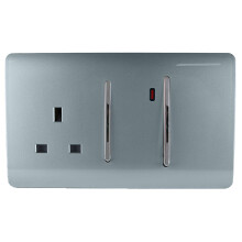 Trendi 45 A Cooker Switch & Plug Socket Inc Neon Insert Cool Grey