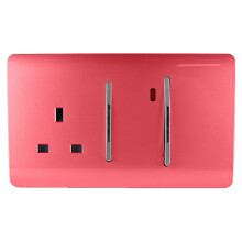 Trendi 45 A Cooker Switch & Plug Socket Inc Neon Insert Strawberry