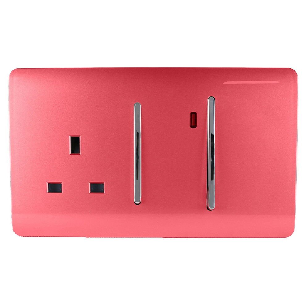 Trendi Switch Trendi 45 A Cooker Switch & Plug Socket Inc Neon Insert Strawberry