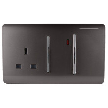 Trendi 45 A Cooker Switch & Plug Socket Inc Neon Insert Dark Brown