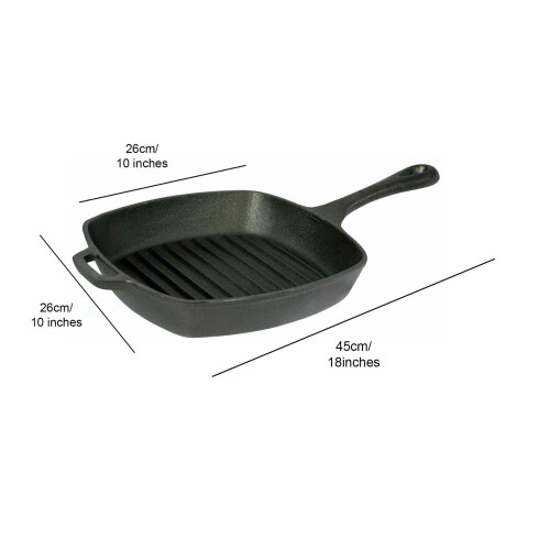 Vintage Gourmet Cast Iron Square Grill Pan 1