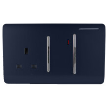 Trendi 45 A Cooker Switch & Plug Socket Inc Neon Insert Navy