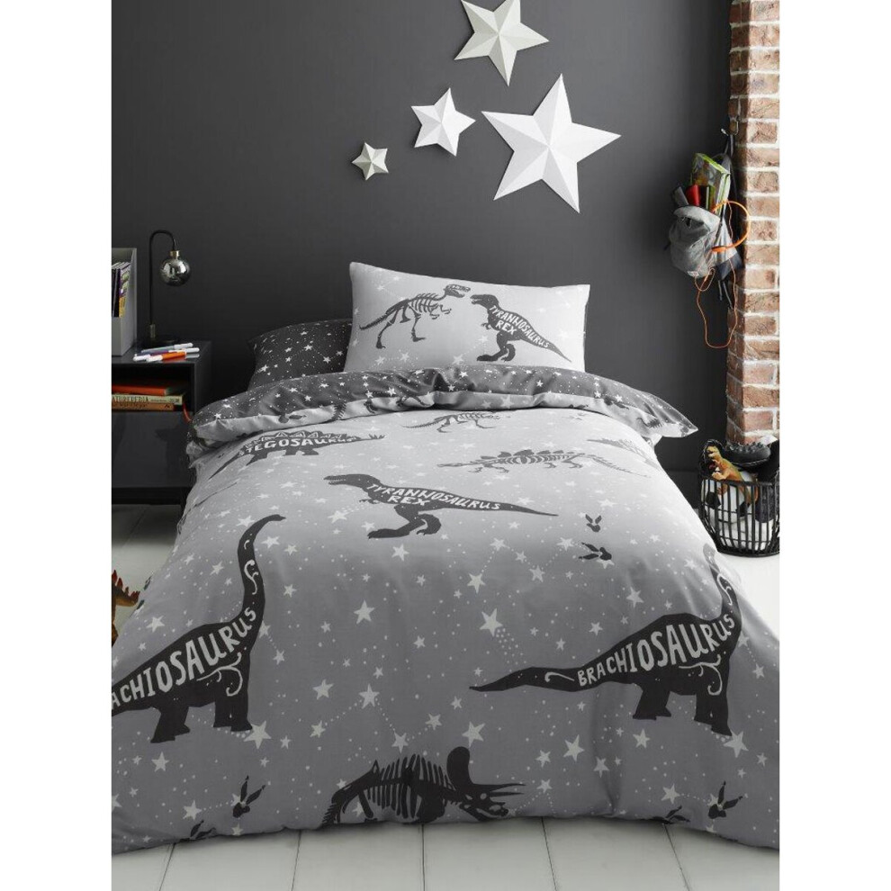 Dinosaurs Space T-Rex Single Duvet Cover And Pillowcase Set