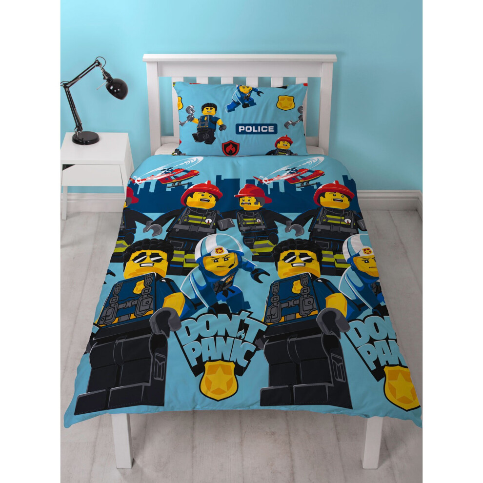 Lego City Panic Single Duvet Cover and Pillowcase Set
