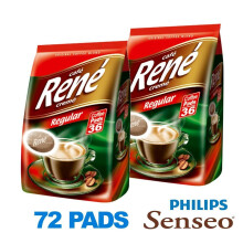 Philips Senseo 72 x Cafe Rene Classic Regular Roast Coffee Pads Bags Pods
