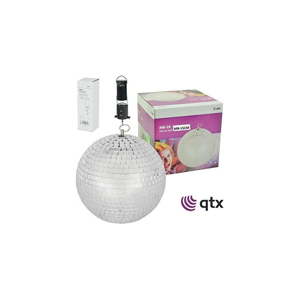 Computerstar Rotating Glitter Ball 15Cm Mirror Ball For Disco & Parties With Motor Silver