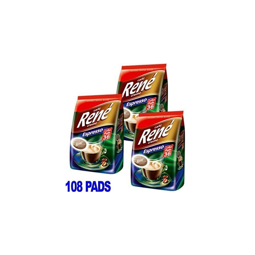 Computerstar Philips Senseo 108 X Cafe Rene Cremã Espresso Roast Coffee Pads Pods Bag