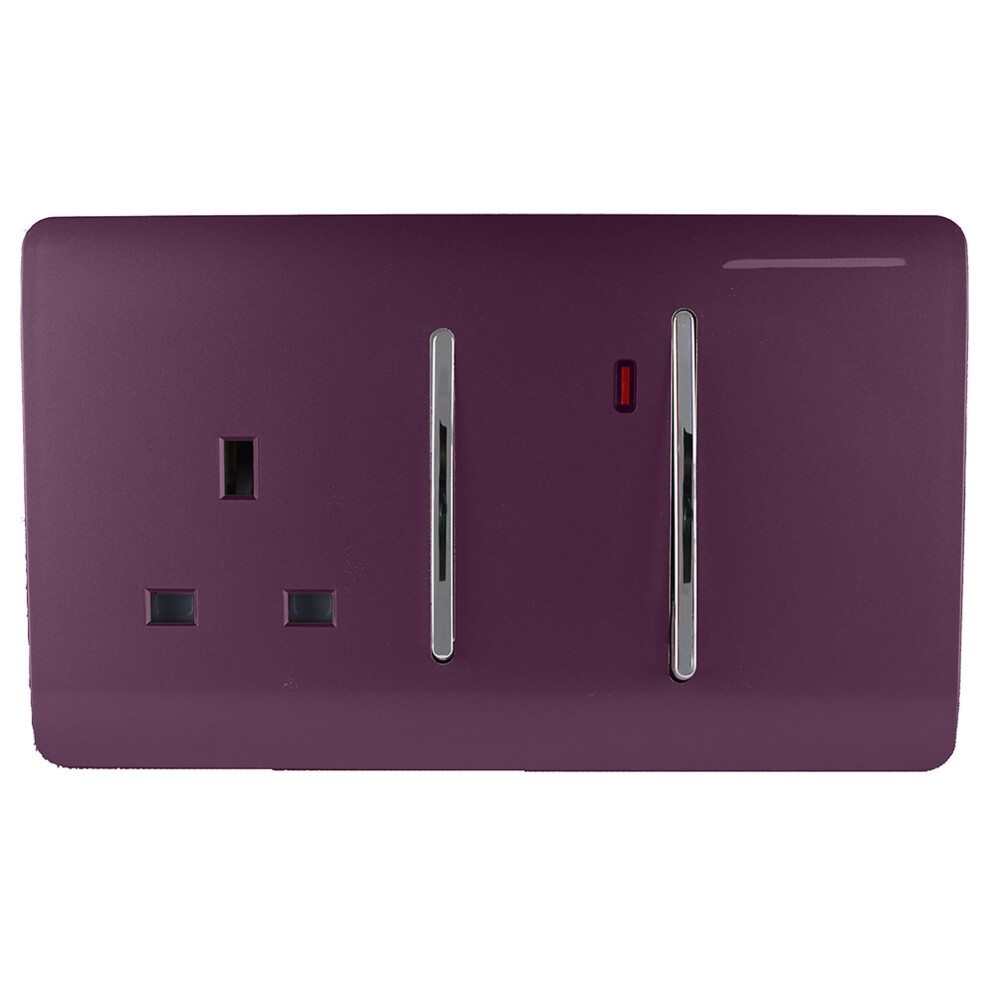Trendi Switch Trendi A Cooker Switch & Plug Socket Inc Neon Insert Plum Size 45