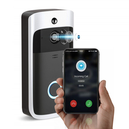 Smart Wireless WiFi Doorbell IR Video Camera Intercom Record Home Security Bell(Black/Silver) 1