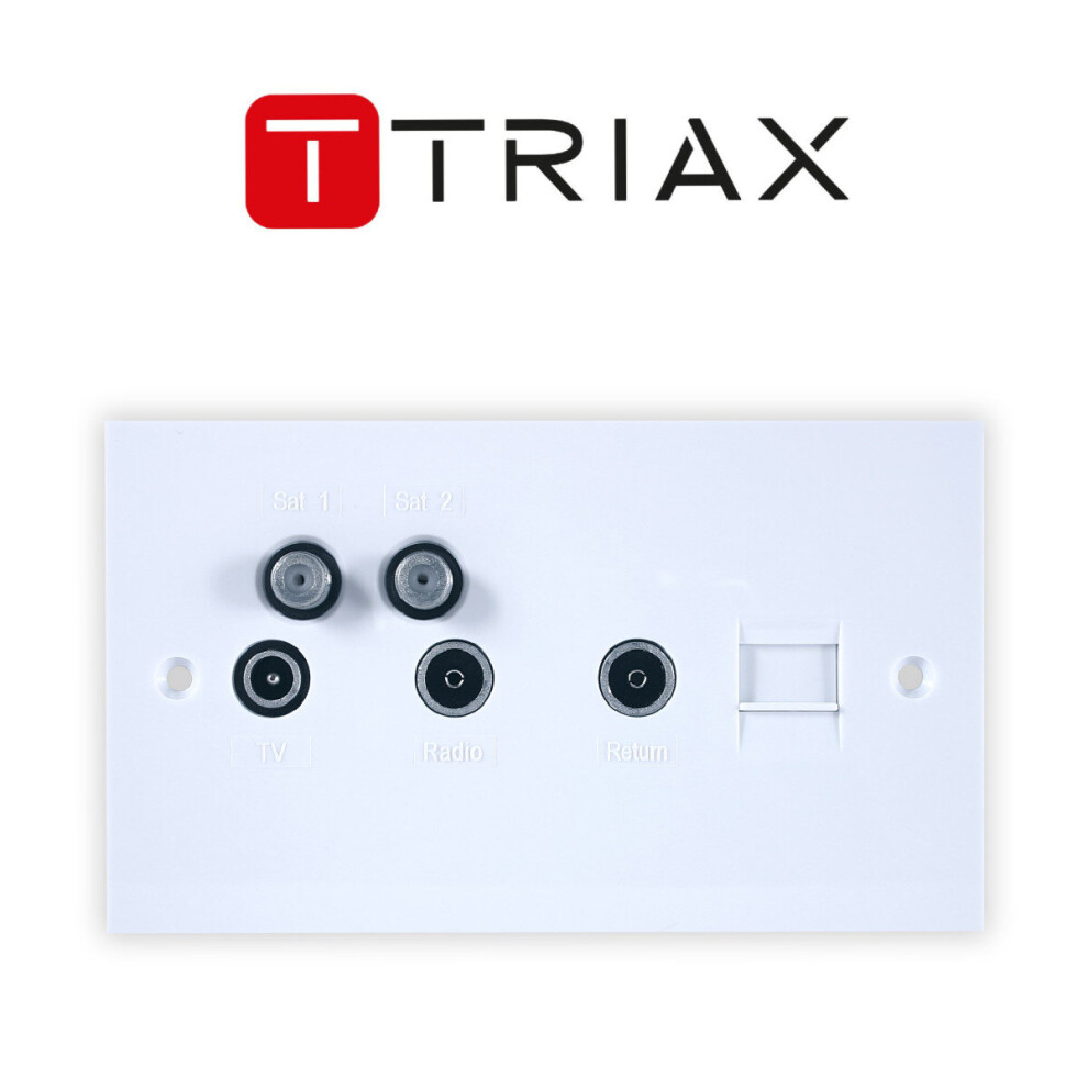 Triax Satellite Tv Quad Sat Ii Screened Outlet Plate 304114 7626018740054