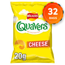 32 Bags of Walkers Quavers Cheese Snacks 20g