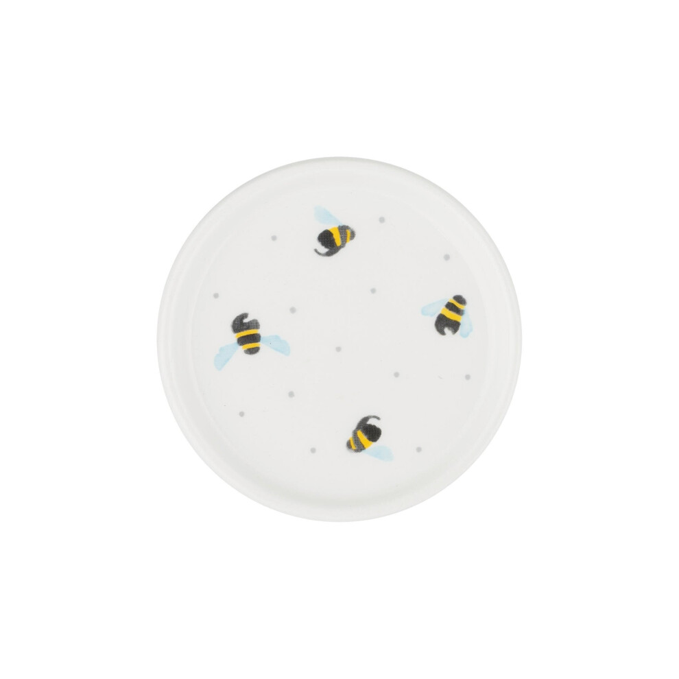 Small Round Sweet Bee Ceramic White Tea Bag Teabag Holder Tea Tidy Bag Rest