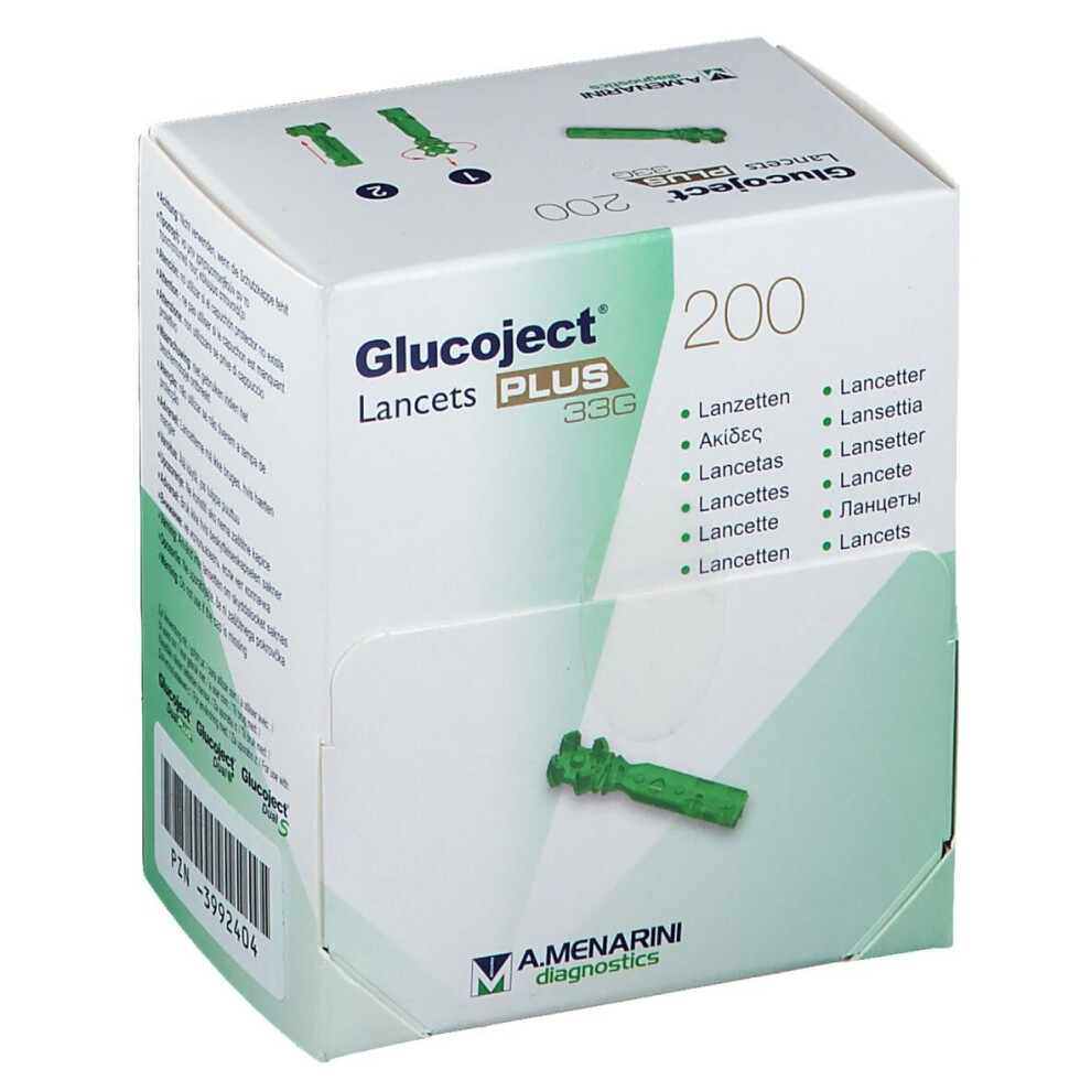 Glucoject Lancets Plus 33g, 1 X Pack of 200