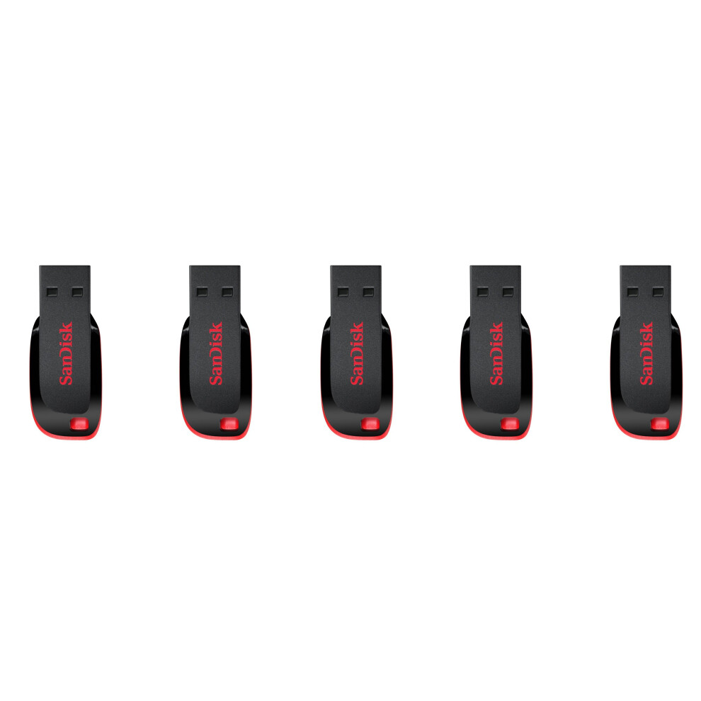 SanDisk 32GB Cruzer Blade USB 2.0 Flash Drive (SDCZ50-032G) Pack of 5