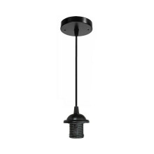 (Black) Light Pendant Fitting Ceiling Rose E27 Suspension Set 3 Colours Light Base