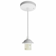 (White) Light Pendant Fitting Ceiling Rose E27 Suspension Set 3 Colours Light Base