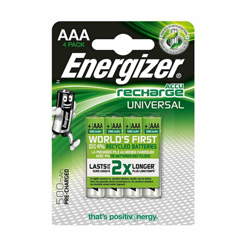 Energizer Extreme HR03 500mAh Pre-charged Rechargeable Batteries, AAA