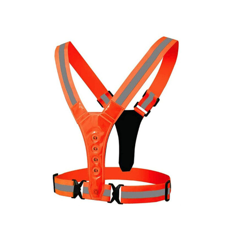 Safety Red Hi Viz Visibilty Reflective Flashing Red Light Belt 5056013646686