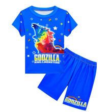 (5-6 Years, Blue) Kids Boys Shirts and Half Pants Sets Godzilla Pajamas