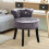 Living And Home (Dark Grey) Crushed Velvet Vanity Stool | Dressing Table Chair 3