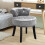 Living And Home (Silver Grey) Crushed Velvet Vanity Stool | Dressing Table Chair 1
