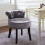 Living And Home (Dark Grey) Crushed Velvet Vanity Stool | Dressing Table Chair 1