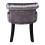 Living And Home (Dark Grey) Crushed Velvet Vanity Stool | Dressing Table Chair 5