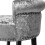 Living And Home (Silver Grey) Crushed Velvet Vanity Stool | Dressing Table Chair 3