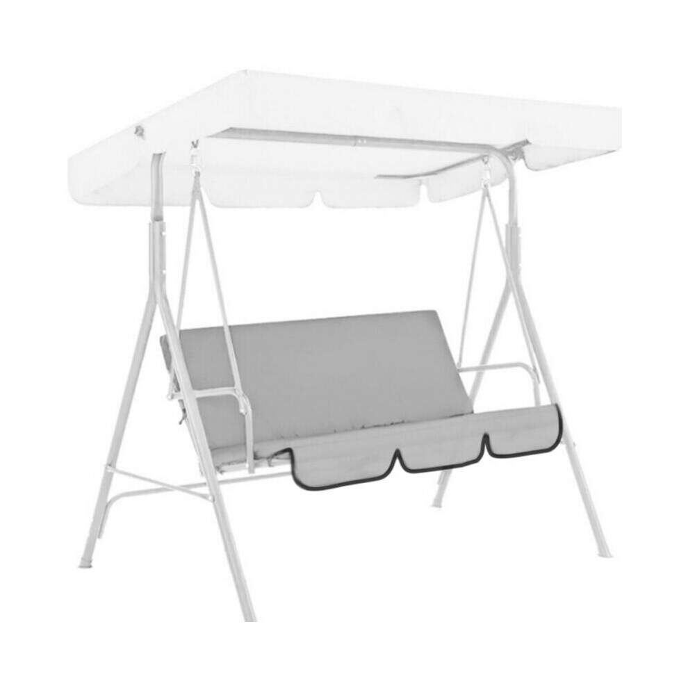 (Grey, 150x50x10cm) 3 Seater Replacement Swing Seat Cover Spare Waterproof Plain Chair Cushion Pads