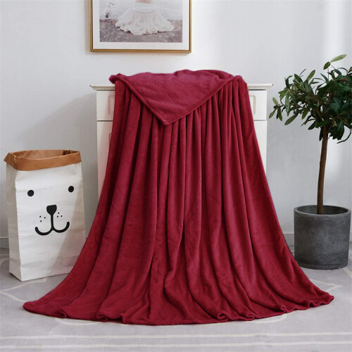 (Burgundy, King) Moonlight Bedding Large Mink Blanket Multi-use Pet Fleece Throw
