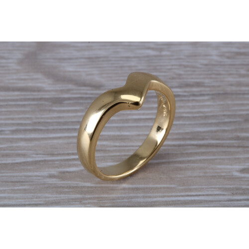 9ct White Gold) 9ct Yellow Gold Thumb Ring or Shaped Band on OnBuy