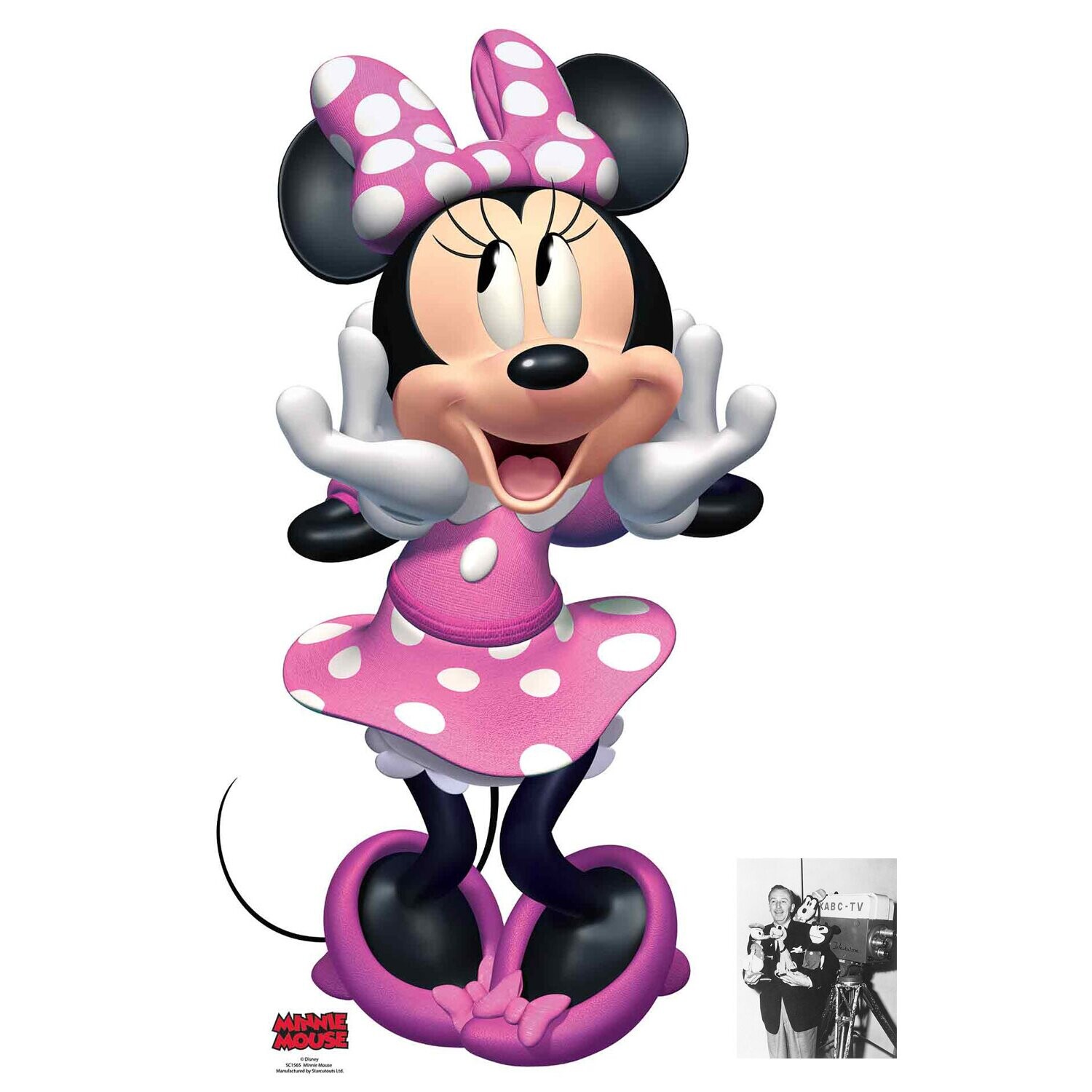 Minnie Mouse Pink Dress Official Disney Cardboard Cutout Standee 89cm