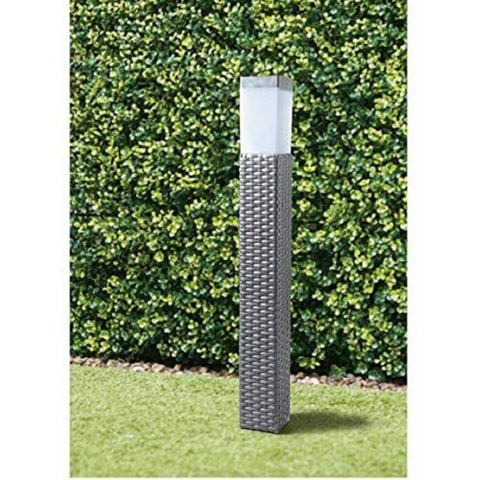 Solar Power Rattan Effect Post Light Path/Walkway Outdoor Lamp LED G-0263