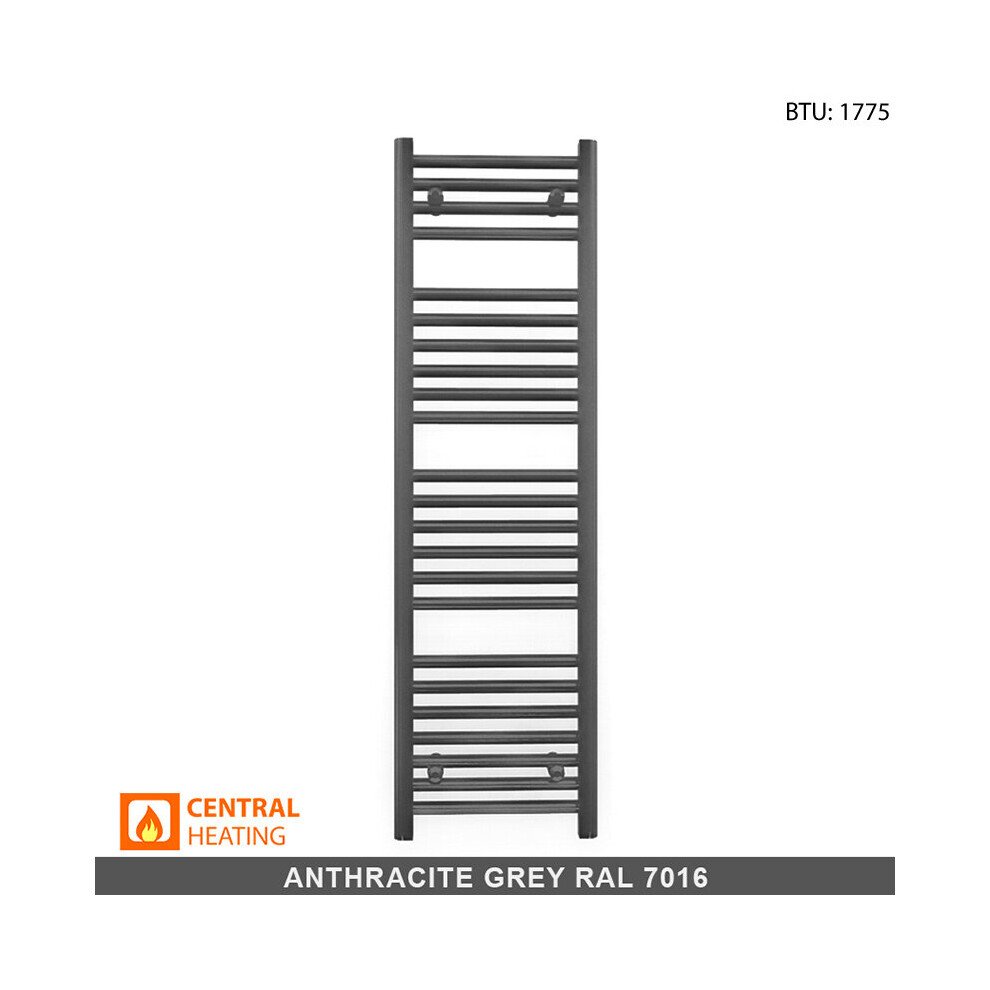 (400 X 1200Mm High (Btu: 1775)) Anthracite Bathroom Heated Towel Rail Radiators 7427268759694