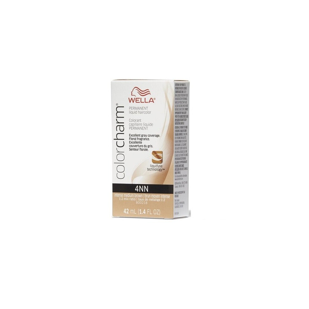 Wella (4Nn Intense Medium Brown) 4Nn Intense Medium Brown Color Charm Permanent Liquid Haircolor Brown,Multicoloured