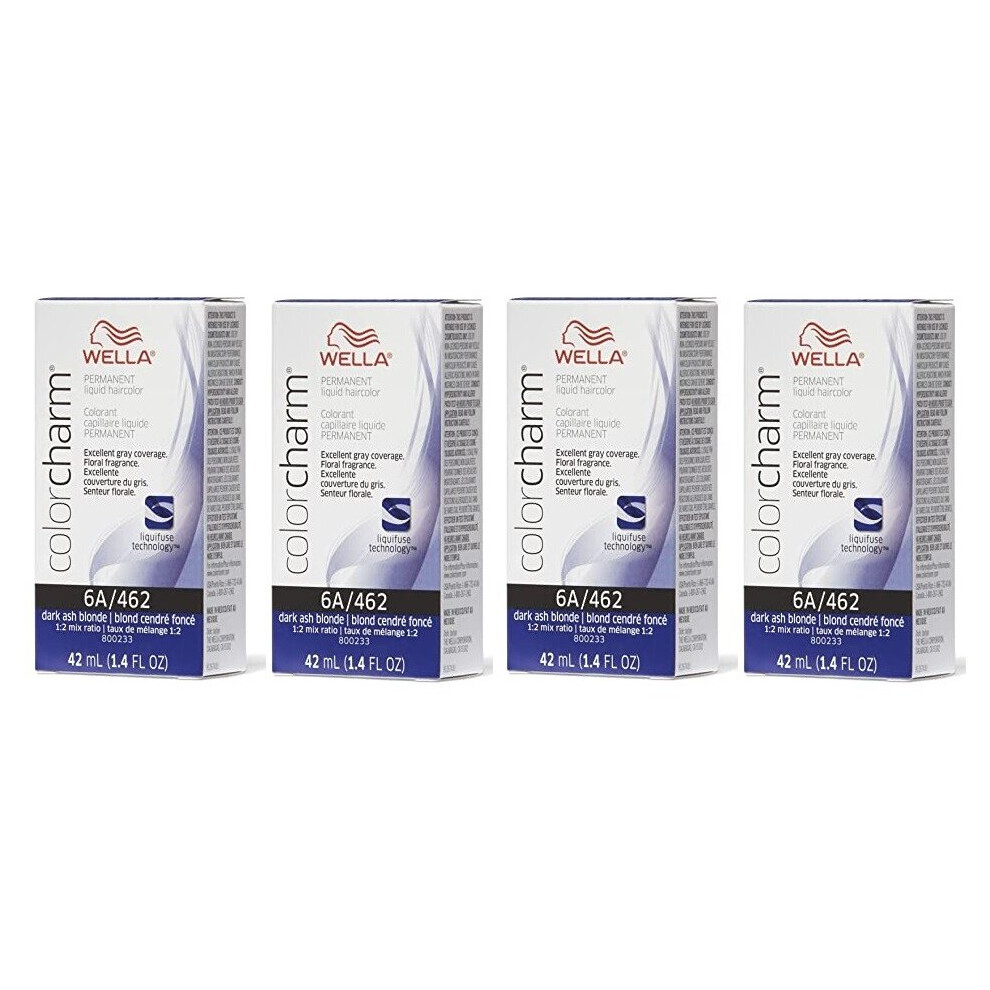 (6A/462 - pack of 4) Wella 10A Palest Ash Blonde Color Charm Permanent Liquid Haircolor