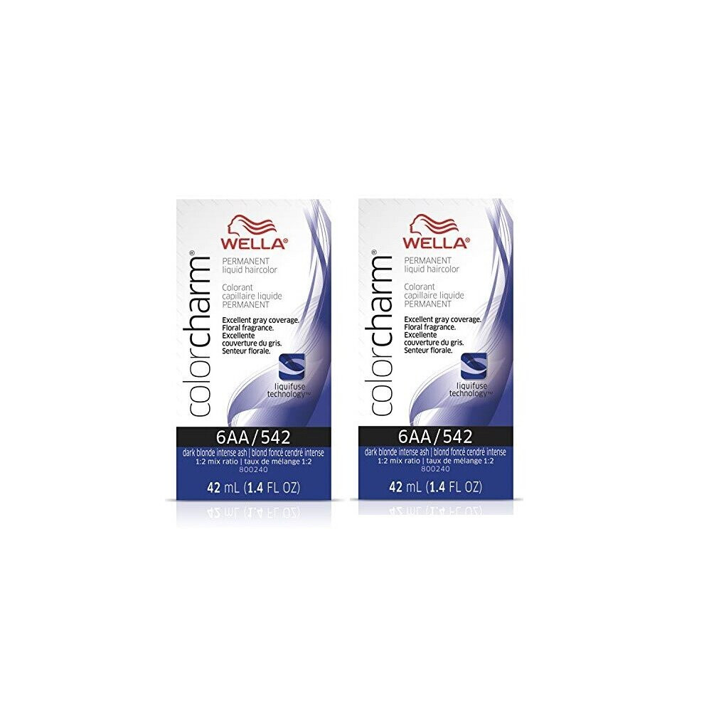 Wella (6Aa- Pack Of 2) 10A Palest Ash Blonde Color Charm Permanent Liquid Haircolor Multicoloured