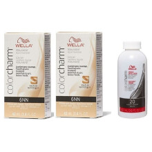 (6NN+6NN+Dev (Vol.20)3.6oz) Wella 6NN Intense Dark Blonde Color Charm Permanent Liquid Haircolor