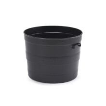 Round Plastic Planter Black Pot Container Blacksmith Barrel Handles Garden