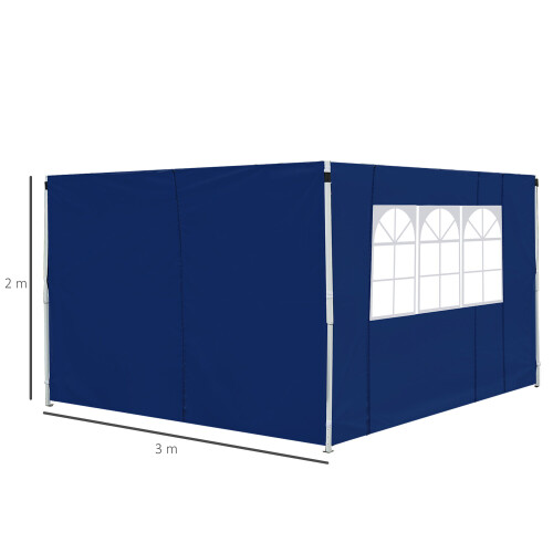 Outsunny Outsunny Gazebo Replacement Exchangeable Wall Panels w/  Window, Blue 1