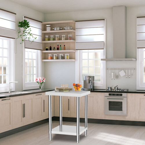 Living And Home (1xWork Bench no Wheels) Stainless Steel Catering Table Pre Work Bench Worktop 1