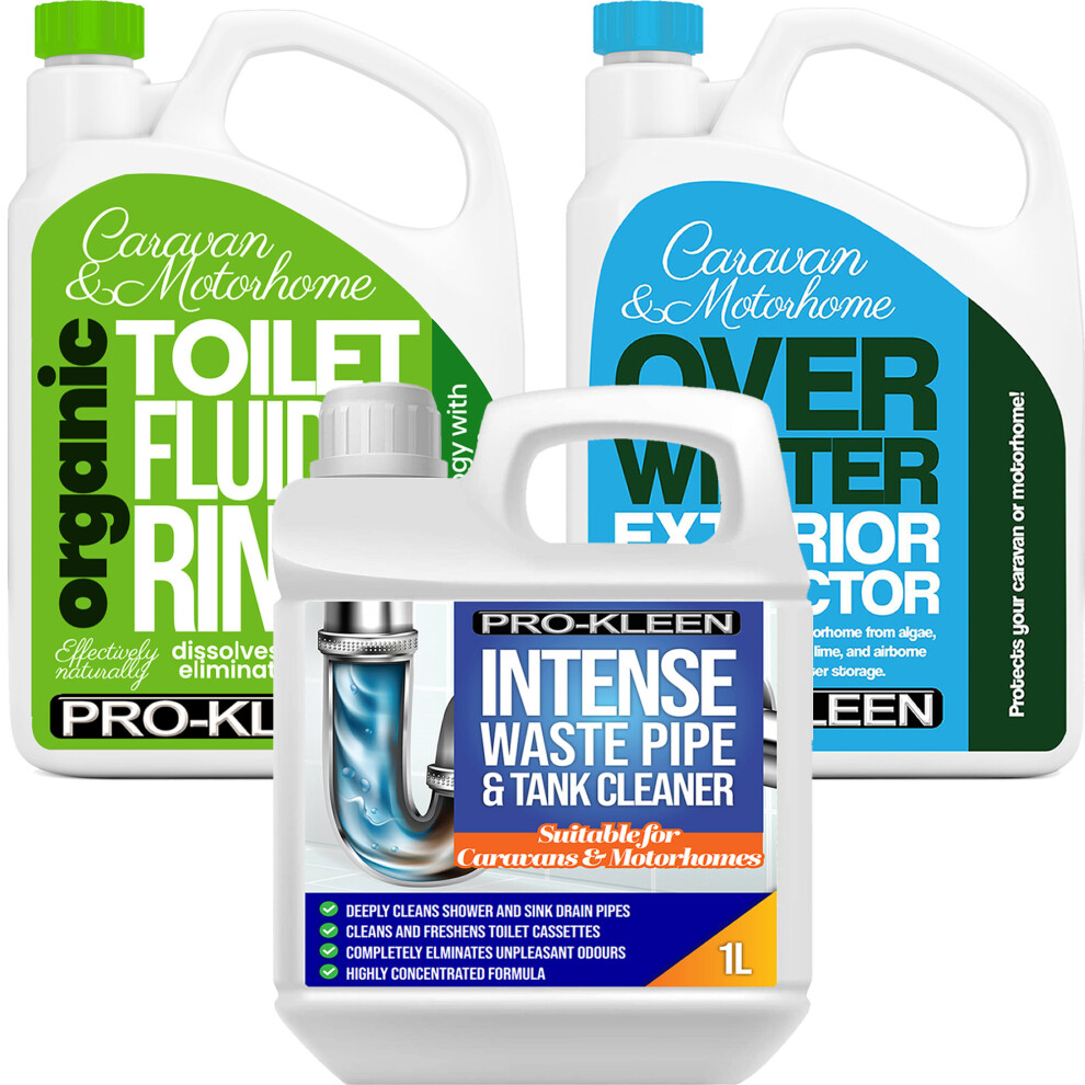 Pro-Kleen Caravan Over Winter Exterior Protector & Toilet & Pipe Cleaner Kit