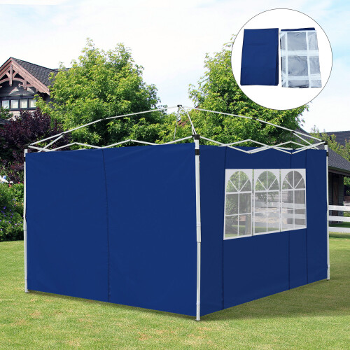 Outsunny Outsunny Gazebo Replacement Exchangeable Wall Panels w/  Window, Blue 2