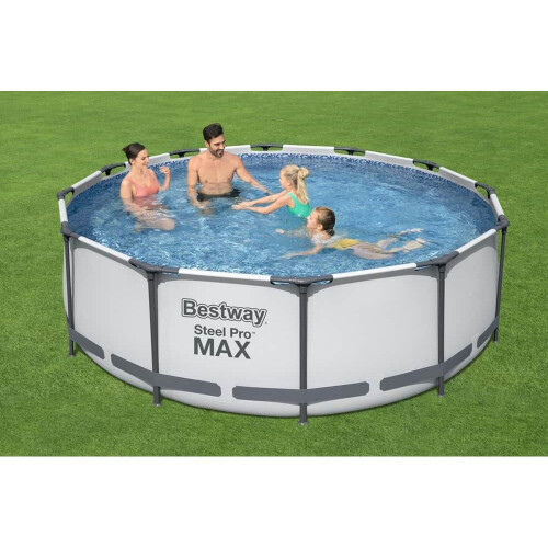 Bestway Bestway Grey 12'X39.5" Steel Pro Frame Pool Set 1