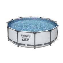 Bestway Grey 12'X39.5" Steel Pro Frame Pool Set