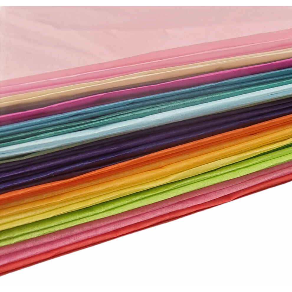 20 X Large Mixed Coloured Tissue Paper Sheets Arts Crafts Wrap 66X50cm