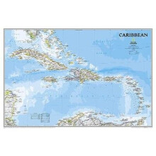 Caribbean Classic, laminated Wall Maps Countries Regions National Geographic Reference Map